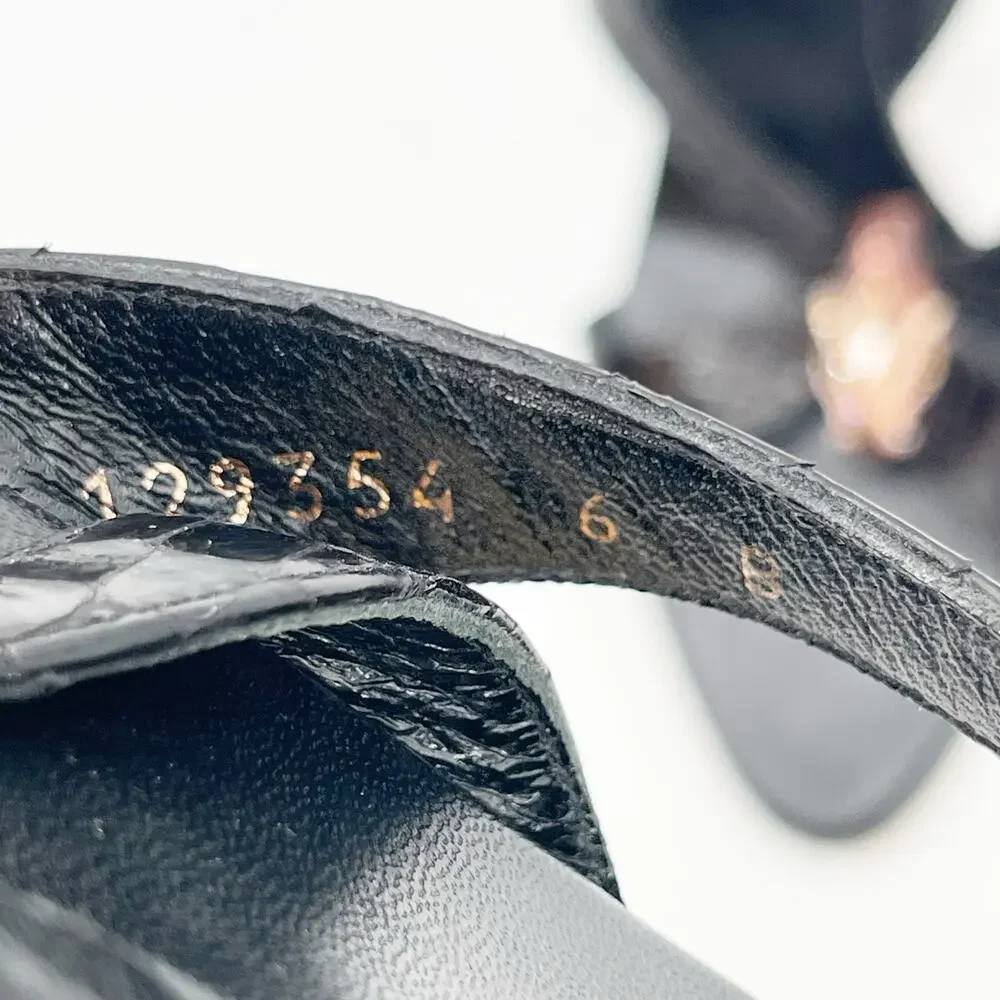 Gucci 2004 Tom Ford Black Python Snakeskin Serpent Head Bamboo Heel Sandals US 6 - Picture 15 of 15